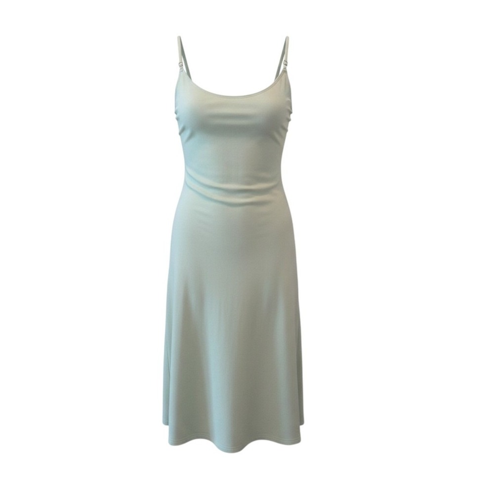 Bleusalt Slip Dress Tencel Modal Minimalist Slim Sage Green Coastal Casual Sz 2